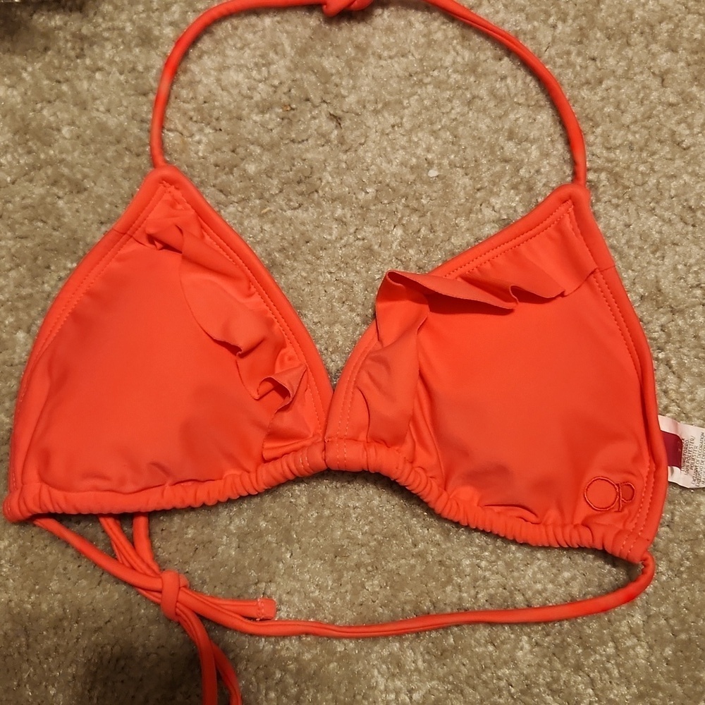OP Swimsuit Bikini Top Size Small Ch 3 To 5 Melon Pink